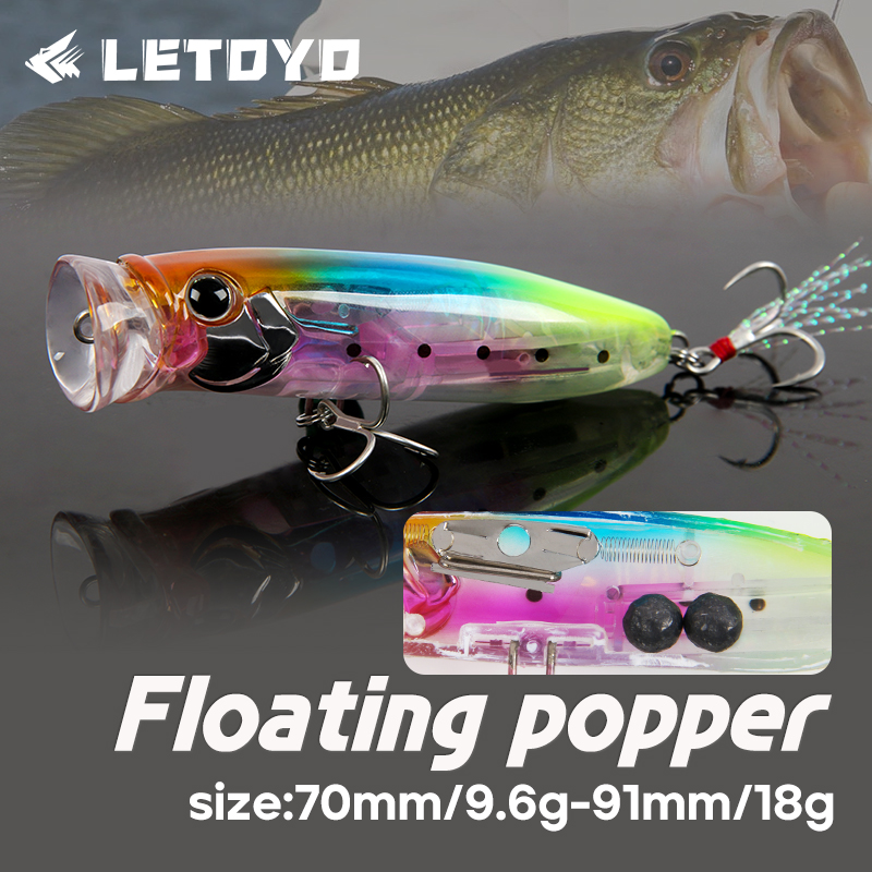 LETOYO 9.6 جرام/18 جرام العائم - مراجعة Fishing Lure Topwater وسعره